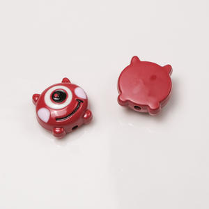 Dessin animé monstre borgne perles acryliques brillant peint trou Vertical Bracelet de téléphone portable accessoires de bricolage avec de grands yeux mignon - Product Image 4