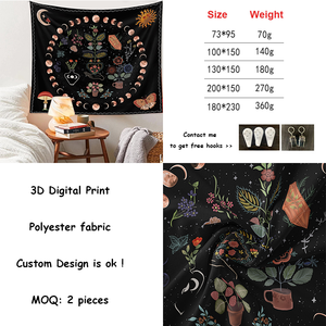 Tapiz <span class=keywords><strong>de</strong></span> fase lunar Floral Hippie <span class=keywords><strong>para</strong></span> colgar en la pared, tapiz <span class=keywords><strong>de</strong></span> árbol <span class=keywords><strong>de</strong></span> la vida espiritual <span class=keywords><strong>de</strong></span> naturaleza estética Botánica <span class=keywords><strong>para</strong></span> dormitorio - Product Image 5