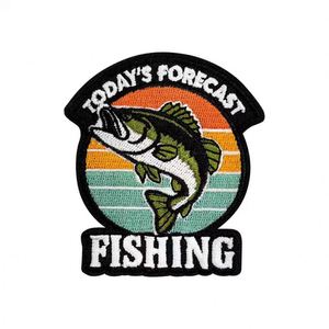 Patch thermocollant brodé en PVC et feutre, série Pêcheur, motif Poisson Épée 'La Pêche Me Fait du Plaisir', pour vêtements d'extérieur et décoration de chapeaux - Product Image 3