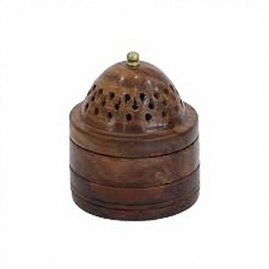 Encensoir et Récipient à Cendres en Bois Naturel Artisanal Ata International pour Encens Religieux au Bois de Santal Indien – Support Rustique - Product Image 1