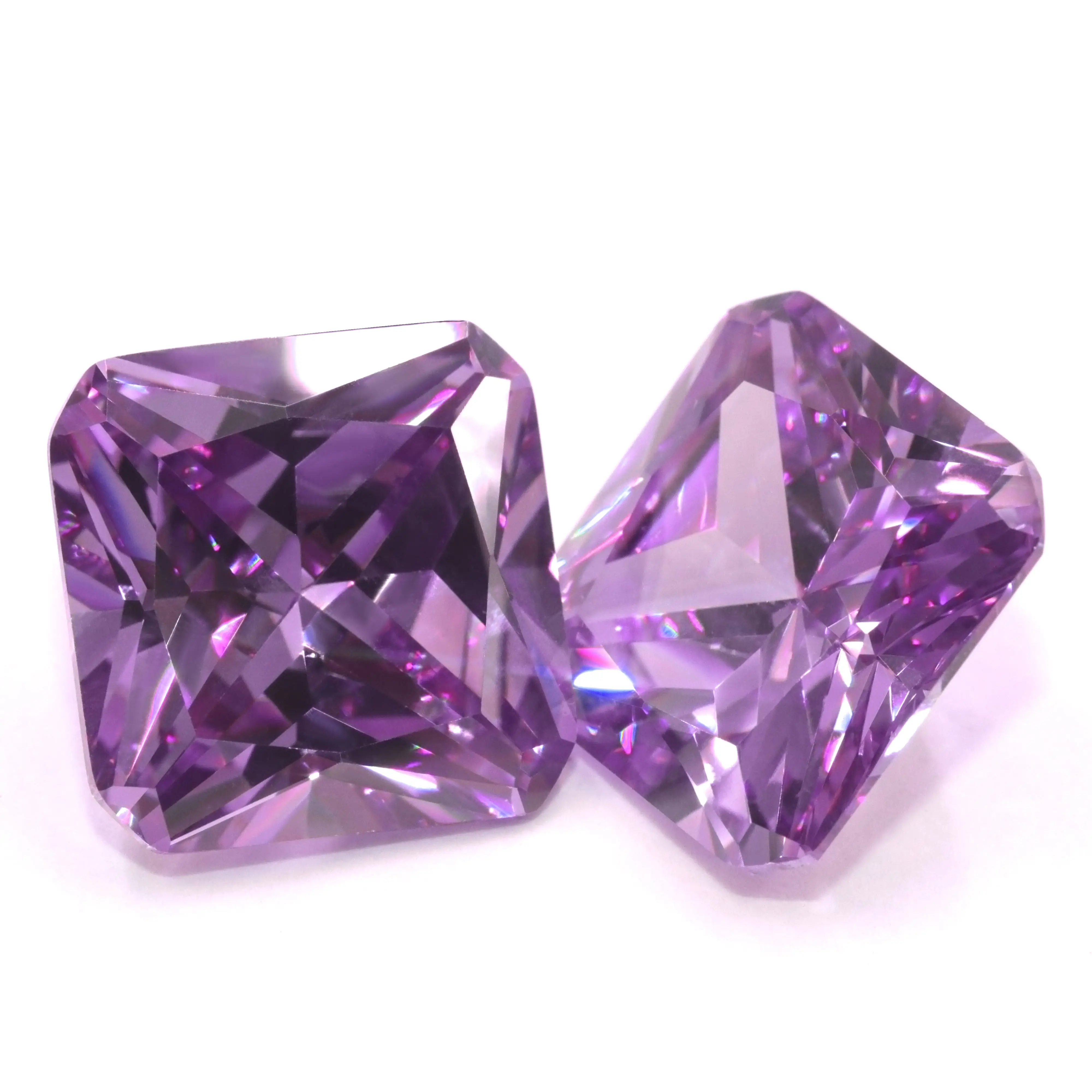 Redleaf Hot Sale Purple Lavender Color Cubic Zirconia Square Octagon Cut CZ Stone For Fashion Jewelry