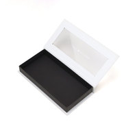 Boîte à cravate magnétique de luxe avec fenêtre transparente en PET, logo personnalisé, boîte d'emballage rigide à rabat magnétique pour cravate