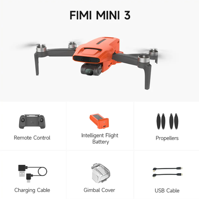 FIMI MINI 3 4K RC Drone 250g 60FPS 3 Gimbal Camera Brushless Motor 9KM Long Distance Professional RC Dron Toys Kids Mini3