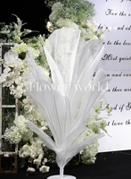 Décoration de table pour fête, maison, bureau, hôtel, nouveau produit, fleurs artificielles en gaze blanche, centres de table pour mariage
