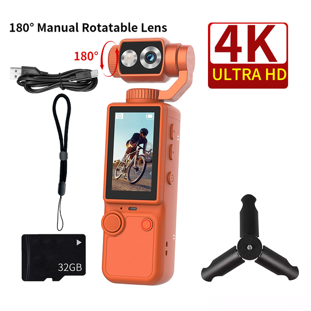Cross-border Q8 4K Handheld Outdoor Sports Camera Ultra-Clear Autofocus Adjustable Angle Portable Pocket Design Conference