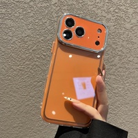 Coque de téléphone portable avancée en diamant pour iPhone 18 17 16 15 14 Pro Max, avec placage électrolytique et colle goutte à goutte, dos transparent