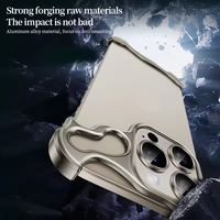 Coque de téléphone sans monture en métal pour Iphone 13 14 15 Pro Max Plus housse de protection en alliage de titane Alien en aluminium pour IPHONE 13 14 15 Promax