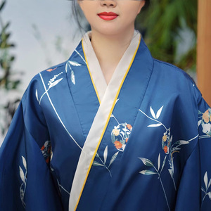 Kimono Japonés, Disfraz <span class=keywords><strong>de</strong></span> Cosplay, Kimono Azul Vintage para Mujer, Estilo Asiático, Yukata Sexy con Obi, Vestidos <span class=keywords><strong>de</strong></span> <span class=keywords><strong>Geisha</strong></span> Estampados - Product Image 6
