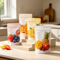 Emballage en sachet plastique personnalisé avec motif de fruits, sachet refermable de qualité alimentaire pour fruits secs