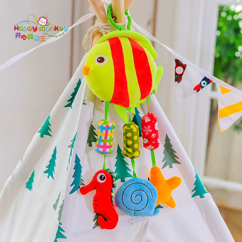 2022 H031B Large Owl Plush Wind Chimes Baby Bed Hanging Toys