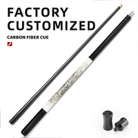 TAVON Queue de billard professionnelle en fibre de carbone, acier inoxydable, noir discret, revêtement en cuir texturé, queue de billard Pro OEM