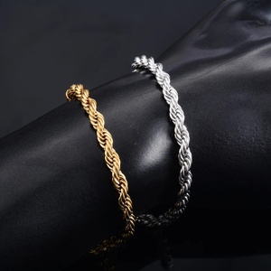 Pulsera y Brazalete de Cadena de Cuerda de Acero Inoxidable para Mujer y Hombre, Joyería de Metal en Color Oro/Plata, Accesorios de Moda, Regalo DIY - Product Image 6