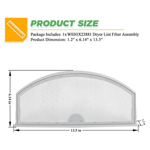 Conjunto de Filtro de Pelusas para Secadora We03x23881, 1.2 x 6.14 x 13.5 Pulgadas, Repuesto para Electrodomésticos - Product Image 1