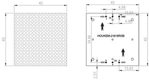 Hoge helderheid tweekleurige 1,8 mm 16*16 puntmatrix LED-display Houkem-21616-BRGB Toepasbaar op industriële apparatuur - Product Image 6
