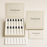 Boîte de découverte de parfums de luxe personnalisée, 12 emplacements, emballage en carton rigide crème pour ensemble de flacons de parfum, professionnel