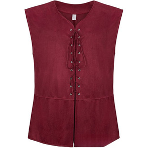 Nuovo Gilet da Uomo Medievale Rinascimentale Pirata Gotico Steampunk, Top Senza Maniche per Halloween, Cosplay, <span class=keywords><strong>Moda</strong></span> Maschile - Product Image 2