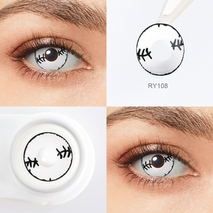 Pseyeche-lentillas de colores con sangre para disfraz, lentillas de colores para Halloween - Product Image 6