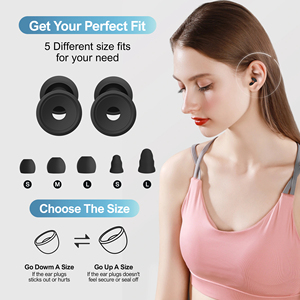 จุกอุดหูเมมโมรี่โฟม 5 ขนาด รุ่นใหม่จาก EU สำหรับนอนหลับ ลดเสียงรบกวน ป้องกันการได้ยิน จุกอุดหูซิลิโคนนุ่มสำหรับการนอนหลับ - Product Image 4