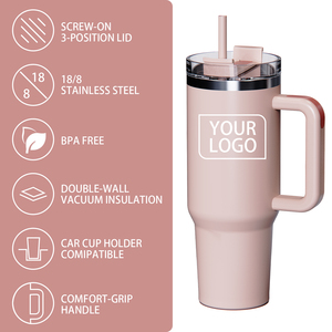 Gobelet <span class=keywords><strong>isotherme</strong></span> personnalisé en acier inoxydable de 40 oz avec <span class=keywords><strong>poignée</strong></span> pour l'extérieur, tasse à café imprimée avec logo, disponible en 20 oz, 30 oz, 40 oz - Product Image 5