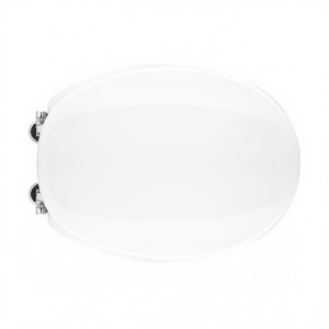 Asiento de Inodoro Redondo de Plástico Blanco, Diseño Minimalista, para Baño, con Bisagras de Bucle - Product Image 3