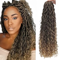 1 paquet de tresses au crochet Freetress Gogo Curl, 18-30 pouces, synthétiques, effet vague océanique, vague d'eau, boucles profondes, cheveux au crochet, boucles de plage
