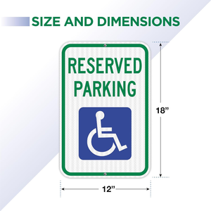Señalización de Seguridad Vial <span class=keywords><strong>para</strong></span> Personas con Discapacidad, Estacionamiento Reservado <span class=keywords><strong>para</strong></span> Discapacitados, Señal de Aluminio Personalizada, Cumple con las Normas MUTCD - Product Image 2