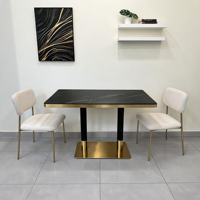 Table de comptoir en marbre de style minimaliste de luxe pour les boutiques de desserts et de thé, les cafés, les zones de service et les restaurants