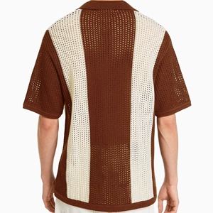 Nuovo stile estivo <span class=keywords><strong>maglione</strong></span> da uomo <span class=keywords><strong>oversize</strong></span> in cotone 100% marrone <span class=keywords><strong>con</strong></span> stampa a blocchi maglia maglia maglia maglia maglia maglia maglia maglia - Product Image 4