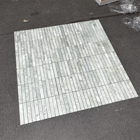 Mosaïque de carreaux linéaires en marbre vert émeraude désertique pour crédence murale