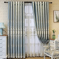 Europe chenille broderie rideaux de fenêtre maison rideaux occultants pour chambre maison le salon luxe