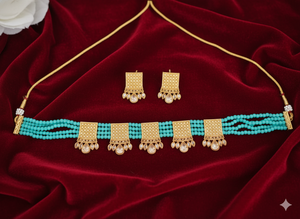 Conjunto de Collar de Joyería Antigua Hermosa de Estilo Elegante para Fiestas, con Acabado Dorado Brillante, Diseño Tradicional Elegante para Mujer - Product Image 3