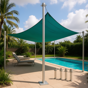 เสาตั้งผ้าใบกันแดด DB Sun Sail ขนาด 8 ฟุต สีเงิน ทำจาก HDPE โพลีเอสเตอร์ ป้องกันรังสียูวี สำหรับใช้กลางแจ้ง - Product Image 2