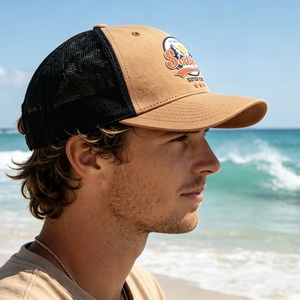 Custom Retro Summer Style Trucker Hat Brown & <b>Black</b> Mesh <b>Baseball</b> <b>Cap</b> Embroidery Outdoor Adjustable Hat for Outdoor Sports - Product Image 6