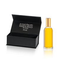 Emballage en papier parfumé noir de luxe personnalisé, boîte en carton de style livre avec fermeture magnétique, boîte en forme de livre pour flacon en verre