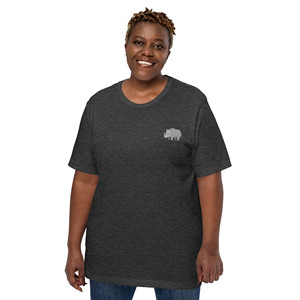 T-shirt brodé en coton Think Ocean Rhino Aspirations - Product Image 4