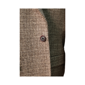 Britannique rétro <span class=keywords><strong>Tweed</strong></span> chevrons laine veste pour hommes marron rembourré décontracté mince costume simple boutonnage fermeture éclair mouche <span class=keywords><strong>Blazer</strong></span> - Product Image 3