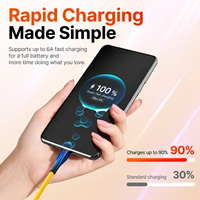 Câble USB Type-C/Micro USB à angle droit en cuivre pur pour iPhone et téléphones Android - Charge rapide 6A et synchronisation des données