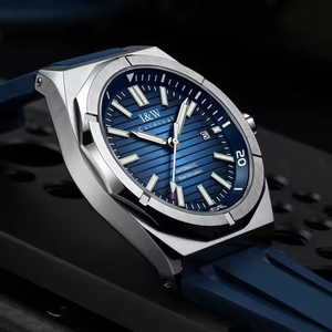 Montre mécanique automatique pour hommes en acier inoxydable, boîtier à découpe polygonale, verre saphir, miroir, résistance à l'eau 50m - Product Image 4
