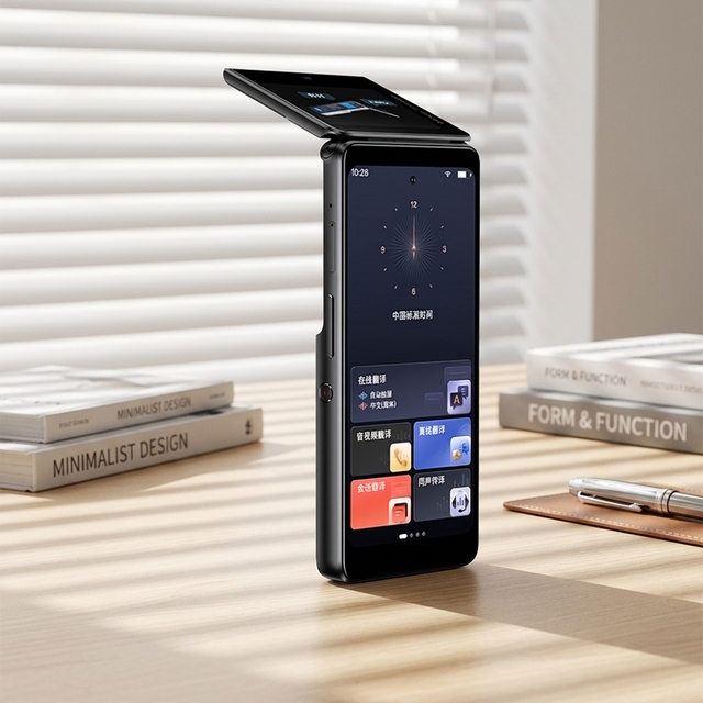 Dual Screen Flip Translator 2026 Hot Selling 148 Languages AI Translation Machine with 4G WiFi6 for Business Meeting