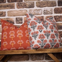 Housse de coussin bohème en coton imprimé 100% orange, housses de coussin décoratives pour canapé, chambre à coucher, décoration de la maison, vente en gros