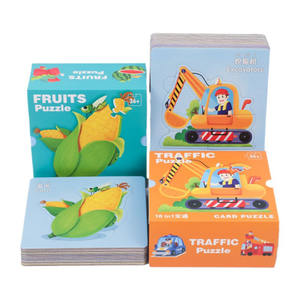 Rompecabezas de cartón de educación temprana para niños de 0 a 6 años, imagen de lectura en chino e inglés y tarjeta de alfabetización de objetos - Product Image 2