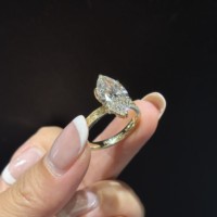 Bague de fiançailles en or 10k 14k 18k avec diamant CVD de 1ct 2ct 3ct 4ct taille marquise, sertie de filigrane vintage, diamant de laboratoire IGI