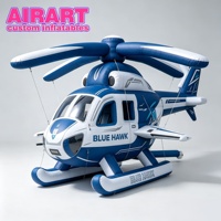 Ballon gonflable hélicoptère sur mesure pour publicité de marque, hélicoptère de Noël gonflable avec logo imprimé