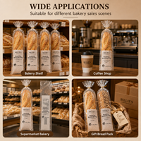 Sacs à baguette en BOPP transparent micro-perforés avec logo personnalisé pour boulangerie, emballage plastique