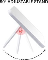 Miroir de table carré en plastique simple et moderne, pliable, sans cadre, portable, pour le maquillage et la coiffure