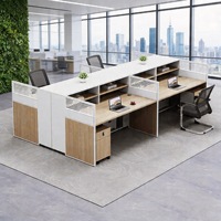 Meubles de bureau professionnels, poste de travail en bois, table de bureau pour le personnel, table et chaise de bureau avec tiroirs
