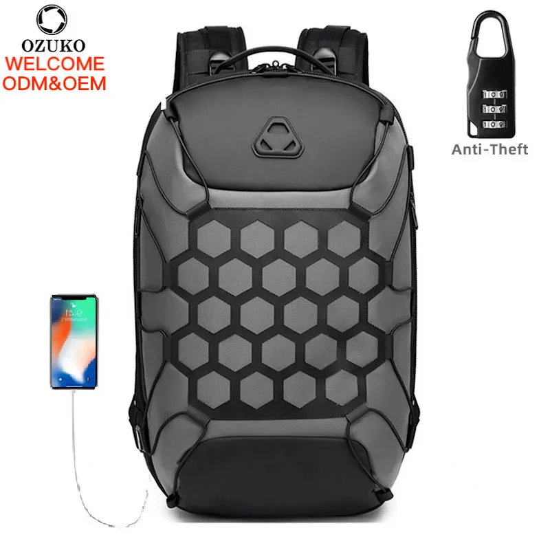 Ozuko D9348 Waterproof Laptop Backpack Bag For Men Sports Golf Travel Bag Luggage Sales Unisex Backwoods Small Backpack Purse