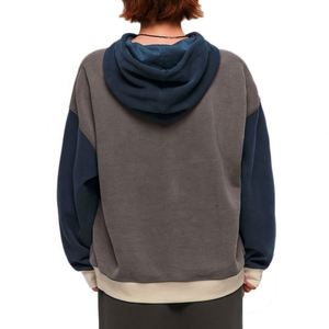 Sweat-shirt à capuche personnalisé pour femme, tricoté, brodé, décontracté, automne, color block, logo frontal - Product Image 2