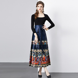 중국 스타일 Hanfu 말 얼굴 치마 여자의 스타일 복고풍 기질 세련된 치마 여자 의류 원피스 - Product Image 1