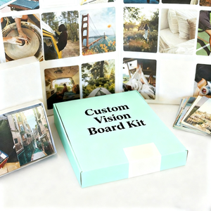 Kit de tableau de visionnement des rêves et de manifestation de la vision 2025, avec impression personnalisée, format plié, cartes d'affirmation et ensemble d'autocollants - Product Image 1